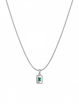 SILVER GREEN ZIRCON NECKLACE